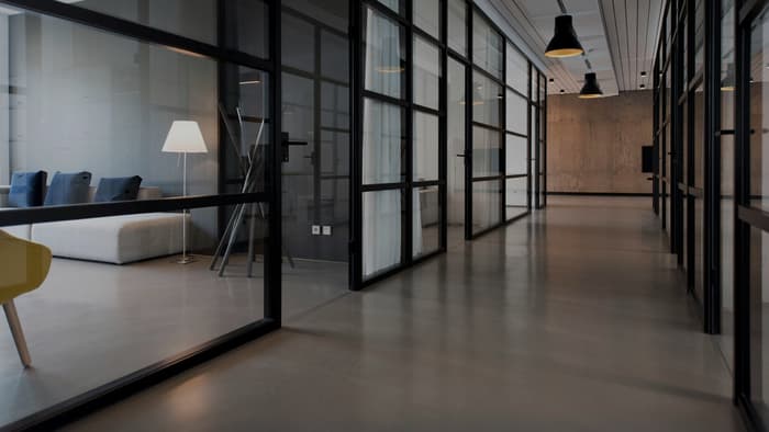 A quiet, well-lit office interior